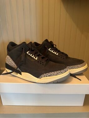 Jordan Black and Cream Retro Cement Low-Top Sneakers